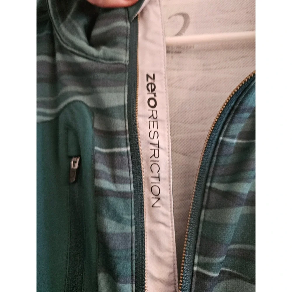 Zero Restriction Jacket‎ Mens Large Green Wave Hybrid Full Zip Performance Golf